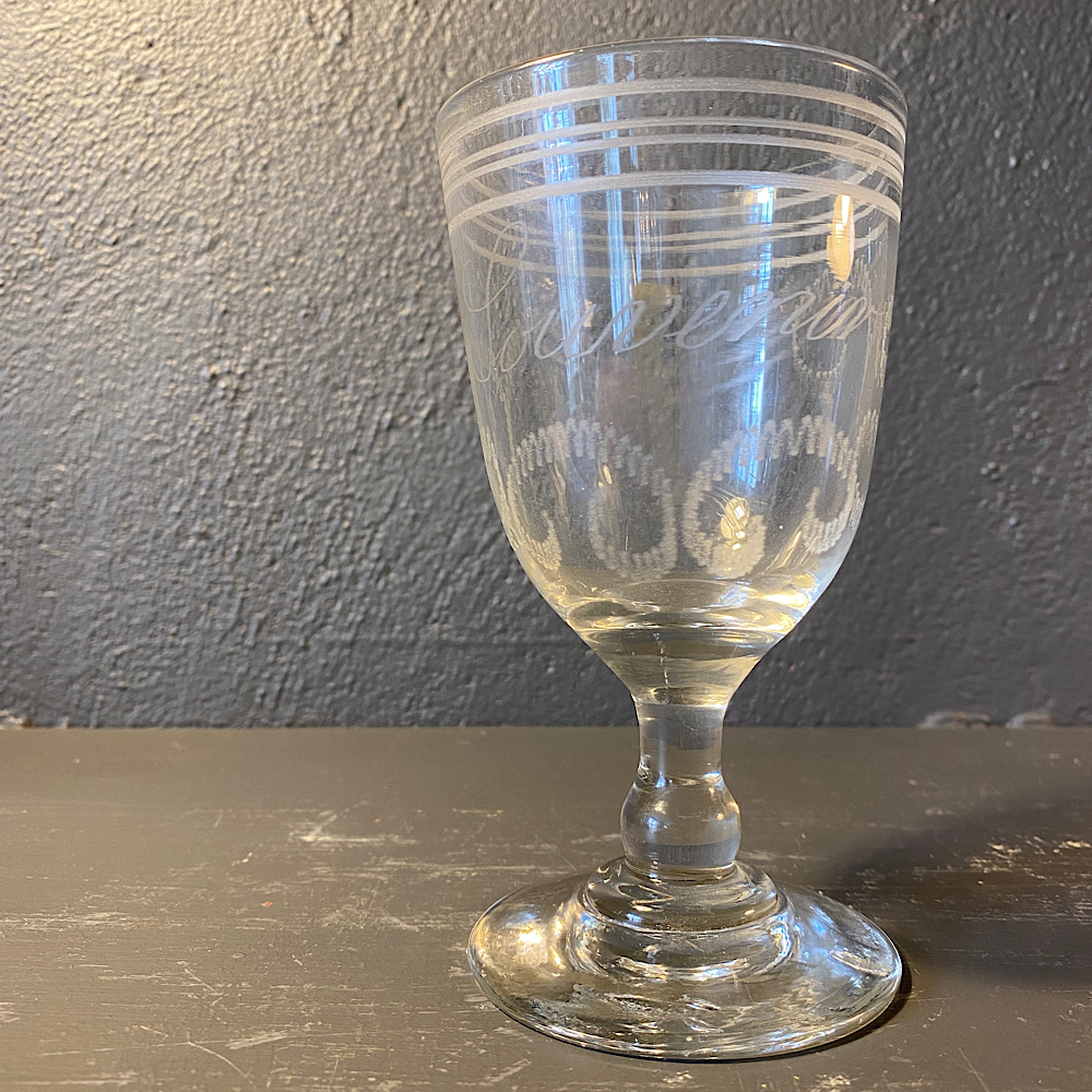 Mundblæst souvenirglas med Souvenir fra Bellevue Vintage