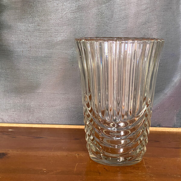 Flot fransk glasvase med draperet glas fra Bellevue Vintage - foto 1