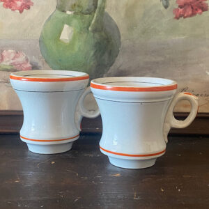 Antik Brulot kop med orange dekoration fra Bellevue Vintage
