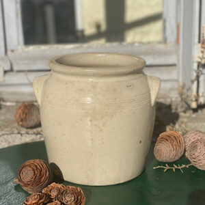Pot antique français en argile gris clair de Bellevue Vintage
