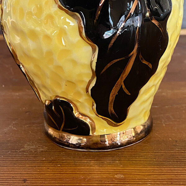 Sort og gul Vallauris vase fra Bellevue Vintage - foto 5