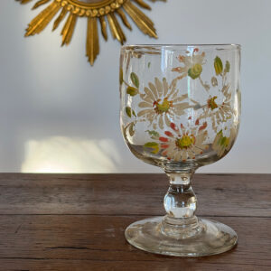 Stort unikt antik fransk souvenirglas fra Bellevue Vintage