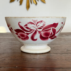 Klassisk rød rose Digoin kaffeskål fra Bellevue Vintage