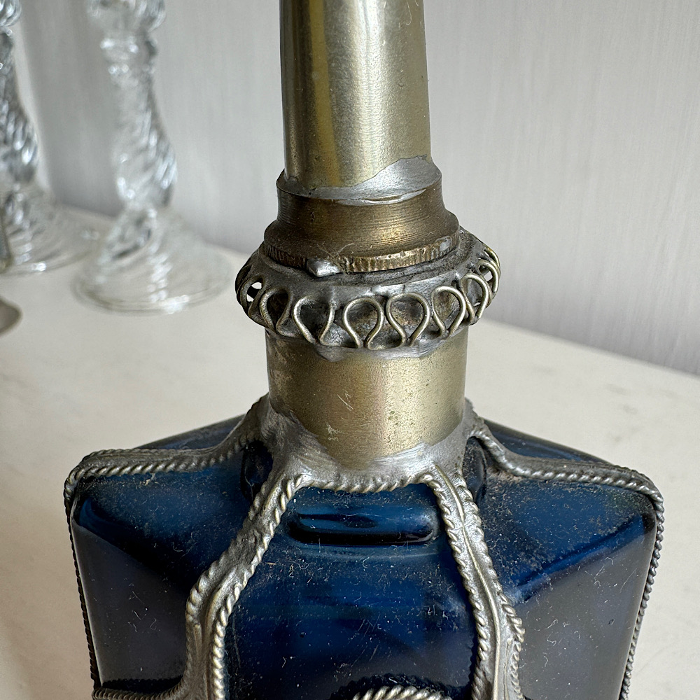 Bellevue Vintage 古董藍色手工法國香水瓶