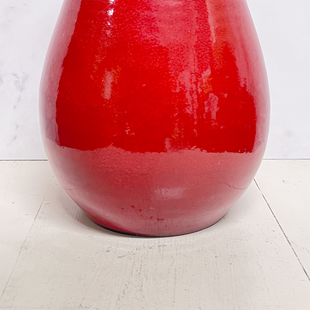 Stor fransk rød keramikvase fra Bellevue Vintage