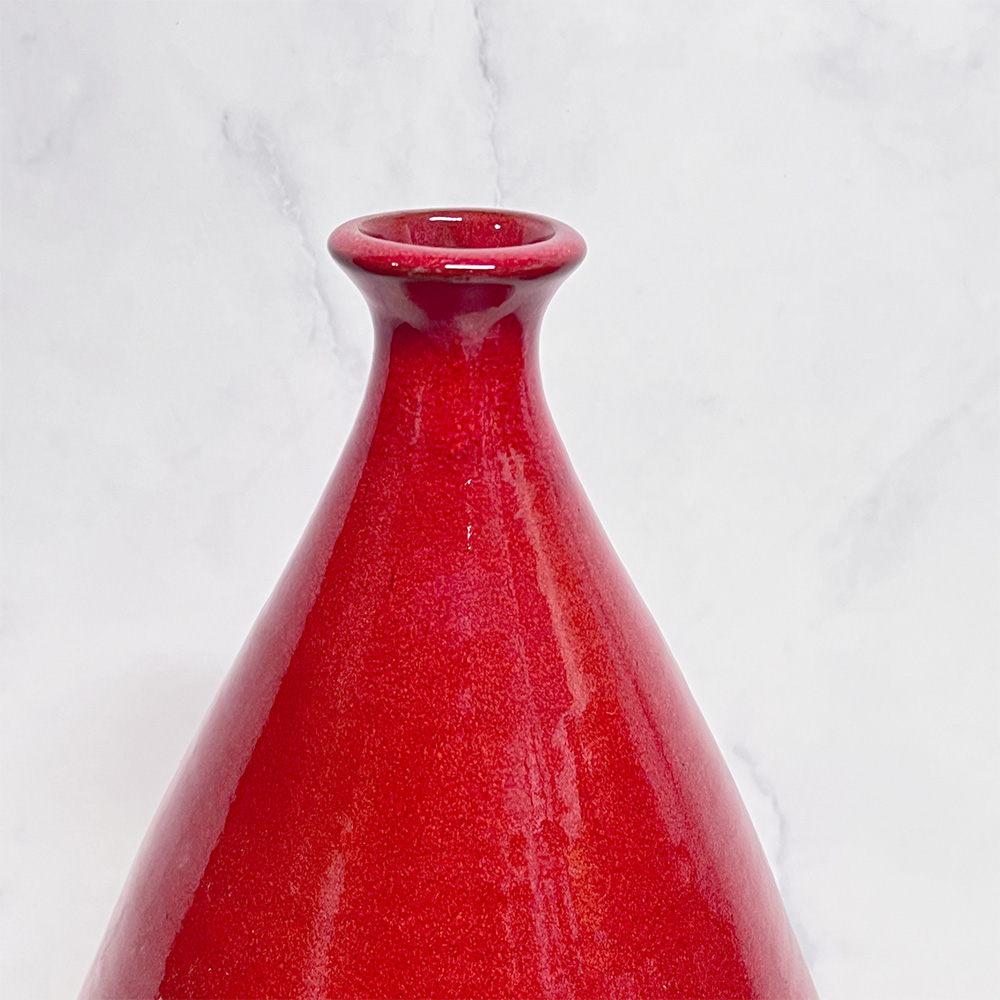 Stor fransk rød keramikvase fra Bellevue Vintage