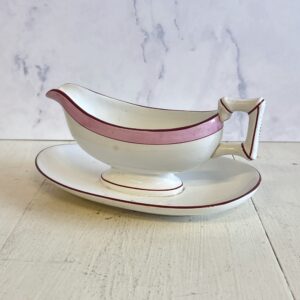 Sarreguemines sovseskål med pink kant