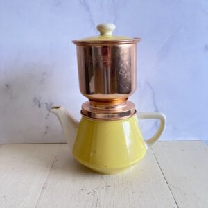 Fransk gul kaffekande med Salam-kobberfilter
