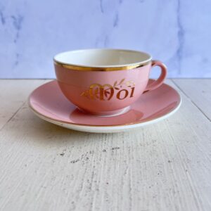 Lyserød Villeroy & Boch kaffekop med Moi