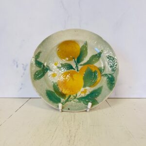 Antik fransk St. Clément-tallerken med appelsinmotiv
